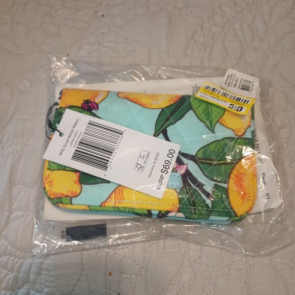NEW Vera Bradley RFID Small Bifold Wallet Lemon Grove - Picture 6 of 10